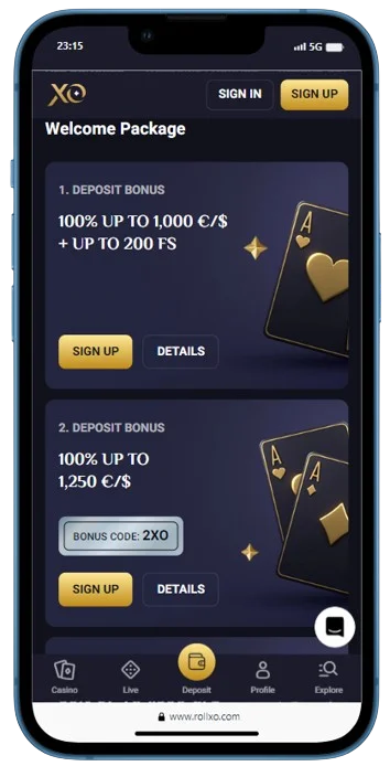 Bonuses for users who use the Roll XO mobile app